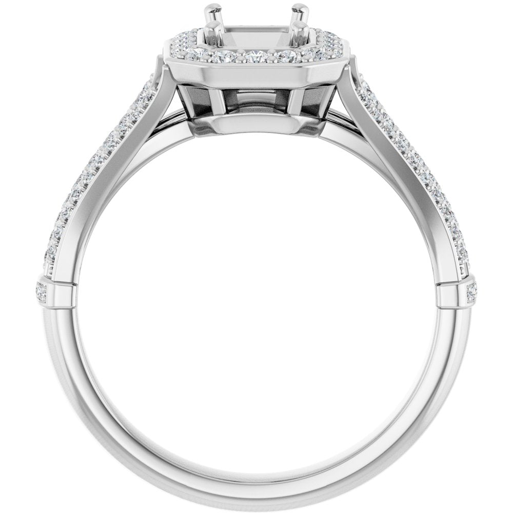 14k White Gold 1.44 CTW Radiant Cut Diamond Engagement Ring DSR-23556