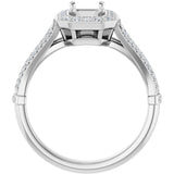 14k White Gold 1.44 CTW Radiant Cut Diamond Engagement Ring DSR-23556