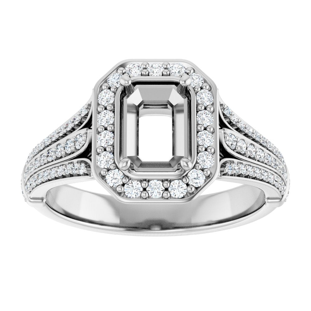 14k White Gold 1.44 CTW Radiant Cut Diamond Engagement Ring DSR-23556
