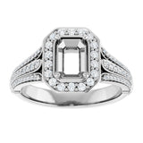 14k White Gold 1.44 CTW Radiant Cut Diamond Engagement Ring DSR-23556