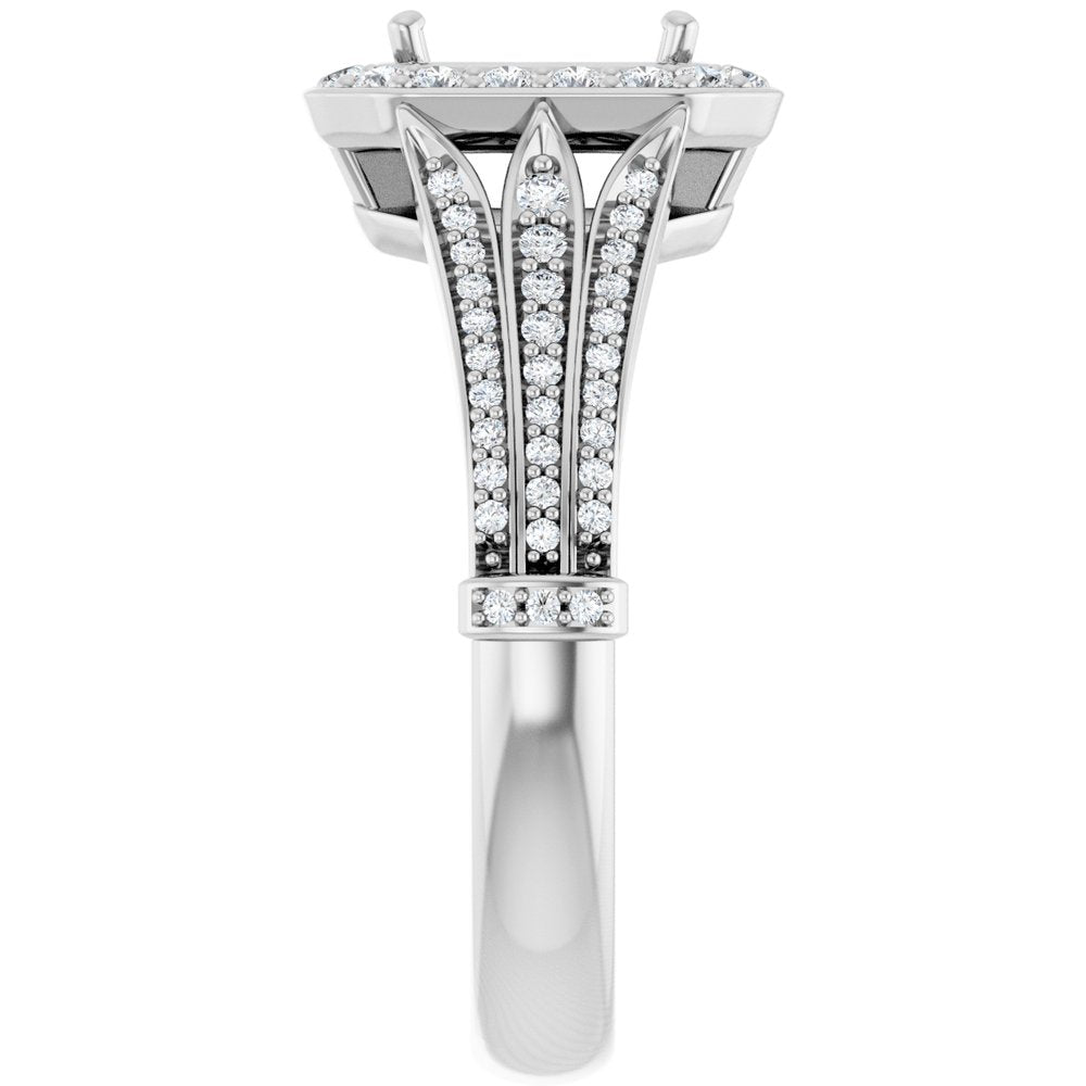 14k White Gold 1.44 CTW Radiant Cut Diamond Engagement Ring DSR-23556