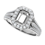 14k White Gold 1.44 CTW Radiant Cut Diamond Engagement Ring DSR-23556