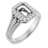 14k White Gold 1.44 CTW Radiant Cut Diamond Engagement Ring DSR-23556