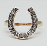 10k Rose Gold Diamond Horse Shoe Ring  DFR-26058