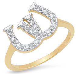 10K Yellow Gold Diamond Double Horseshoe Ring DFR-26059
