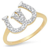 10K Yellow Gold Diamond Double Horseshoe Ring DFR-26059