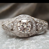 14k White Gold Round Brilliant Cut Diamond Ring - DSR-23385