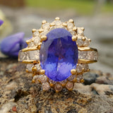 14k Yellow Gold Tanzanite and Diamond Ring DEJ-24321