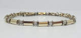 14k Yellow Gold Princess Cut Diamond Bar Bracelet DEJ-24331