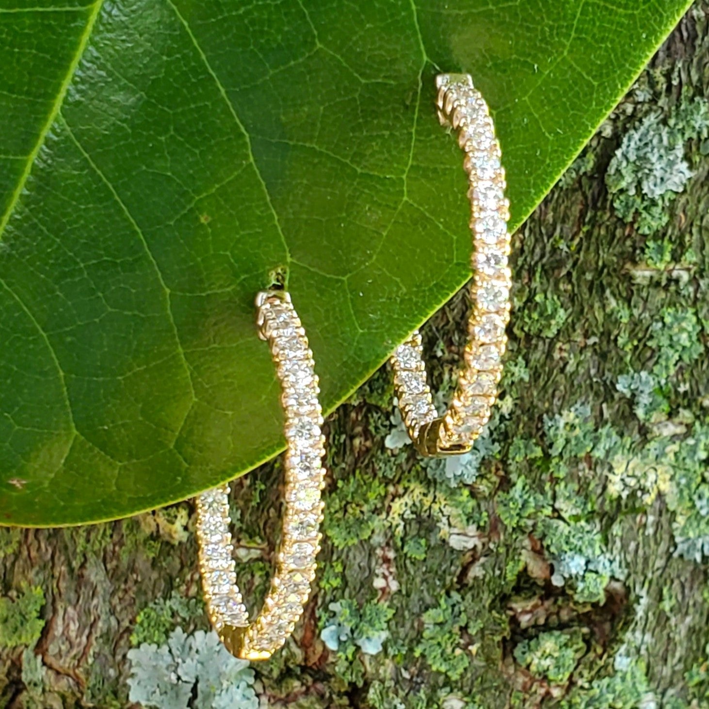 14K Yellow Gold 1CTW Diamond Hoop Earrings DER-25878