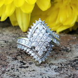 10KW 1CTW Diamond Marquise Shaped Cluster Ring  DFR-26020