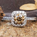 14k White Gold Levian Chocolate Diamond Halo Ring DEJ-24406