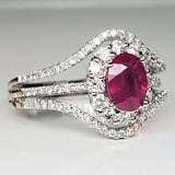 14 Karat White Gold Ruby &  Diamond Ring DCR-24707