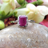 10k White Gold Ruby and Diamond Ring   DCR-24621