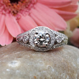 14k White Gold Round Brilliant Cut Diamond Ring - DSR-23385