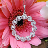 18k White Gold 1.50 CTW Diamond Twist Circle Pendant DPD-26846