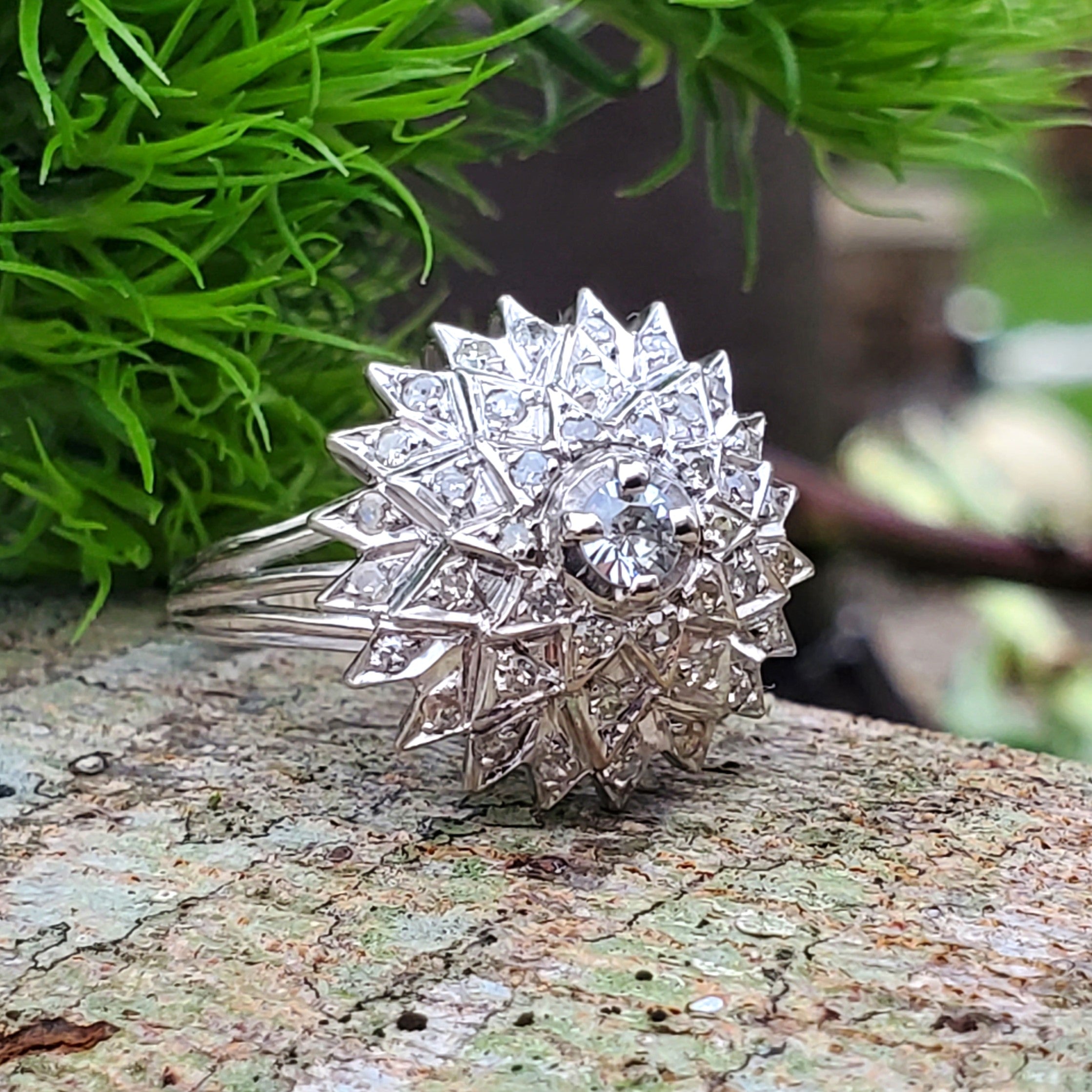 Paladium Diamond Dome Cluster Ring DEJ-24431