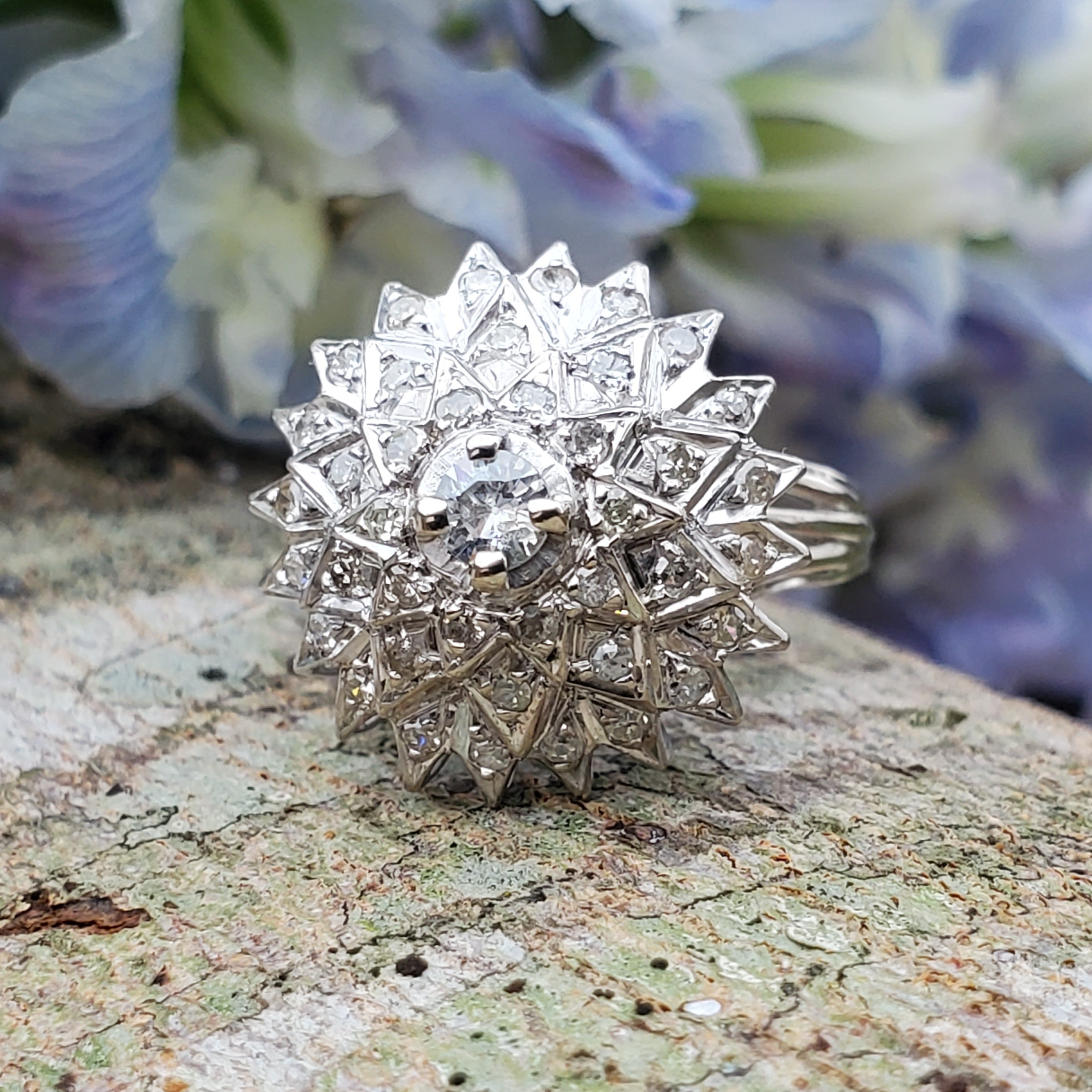 Paladium Diamond Dome Cluster Ring DEJ-24431