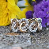 10k Yellow Gold  Diamond Infinity Horse Shoe Ring  DFR-25918