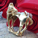14k Gold Horse Ring with a Diamond Bow DEJ-24412