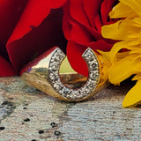 10k Yellow Gold .33CTW Diamond Gents Horseshoe Ring DGR-23295