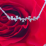 10k White gold Diamond Baguette Bar Pendant -  DPD-26596