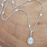 14k White Gold 1 CTW Pear Diamond Halo Pendant DPD-26703