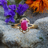 10k Yellow Gold Oval Ruby Ring GCR-20082