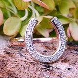 10k Rose Gold Diamond Horse Shoe Ring  DFR-26058