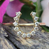 14K Yellow Gold Diamond Horse Shoe Ring DFR-26061