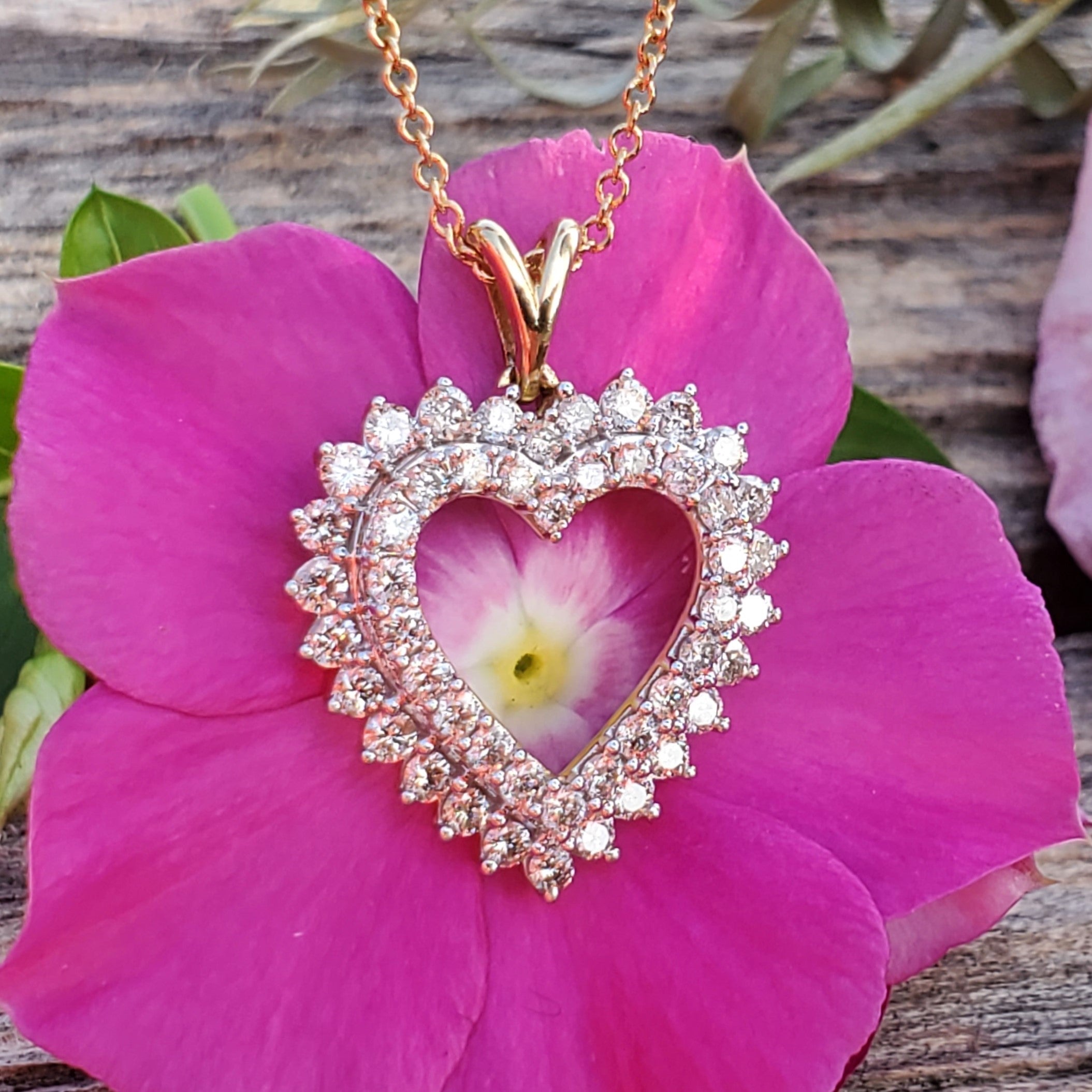 14k Yellow Gold 1CTW Diamond Heart Pendant DPD-26885