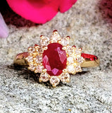 14k Yellow Gold Diamond & Ruby Ring DEJ-24534