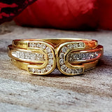 18K Yellow Gold .54CTW Diamond Double Horse Shoe Ring DEJ-24418