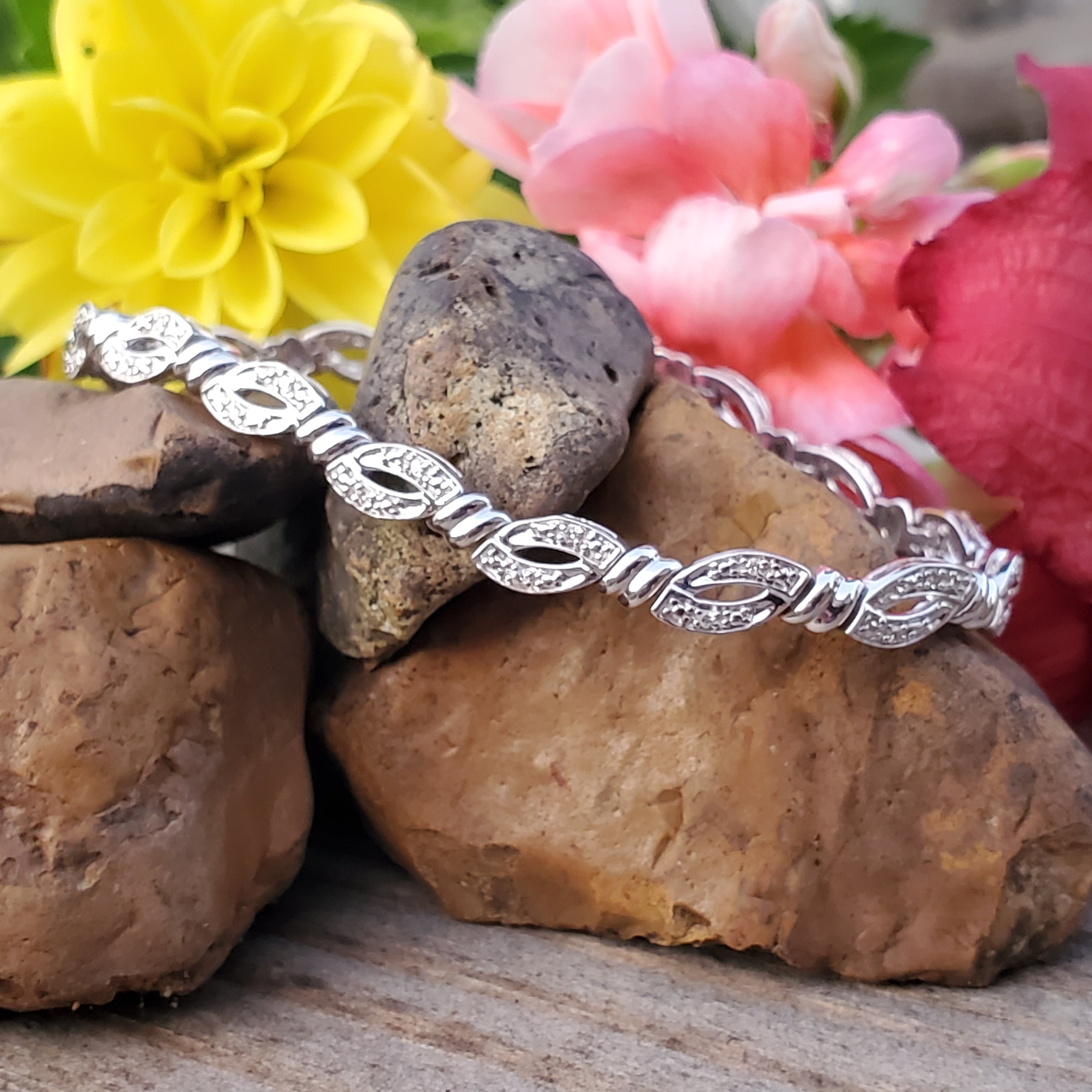 Sterling Silver Diamond Infinity Bracelet SDM-11334