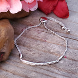 Sterling Silver Diamond Bar Bolo Bracelet SDM-11333