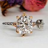 14K White & Rose Gold 2.14 CTW Cushion Cut Open Ring DSR-23805