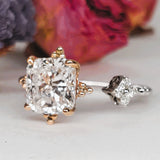 14K White & Rose Gold 2.14 CTW Cushion Cut Open Ring DSR-23805