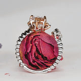 14K White & Rose Gold 2.14 CTW Cushion Cut Open Ring DSR-23805