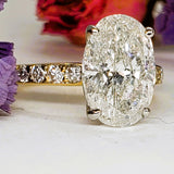 14K Yellow Gold 4.03 Carat Oval Diamond Ring DSR-23802