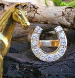 10k Yellow Gold Diamond Horseshoe Ring   DGR-23306