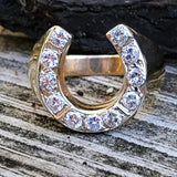 10k Yellow Gold Diamond Horseshoe Ring   DGR-23306