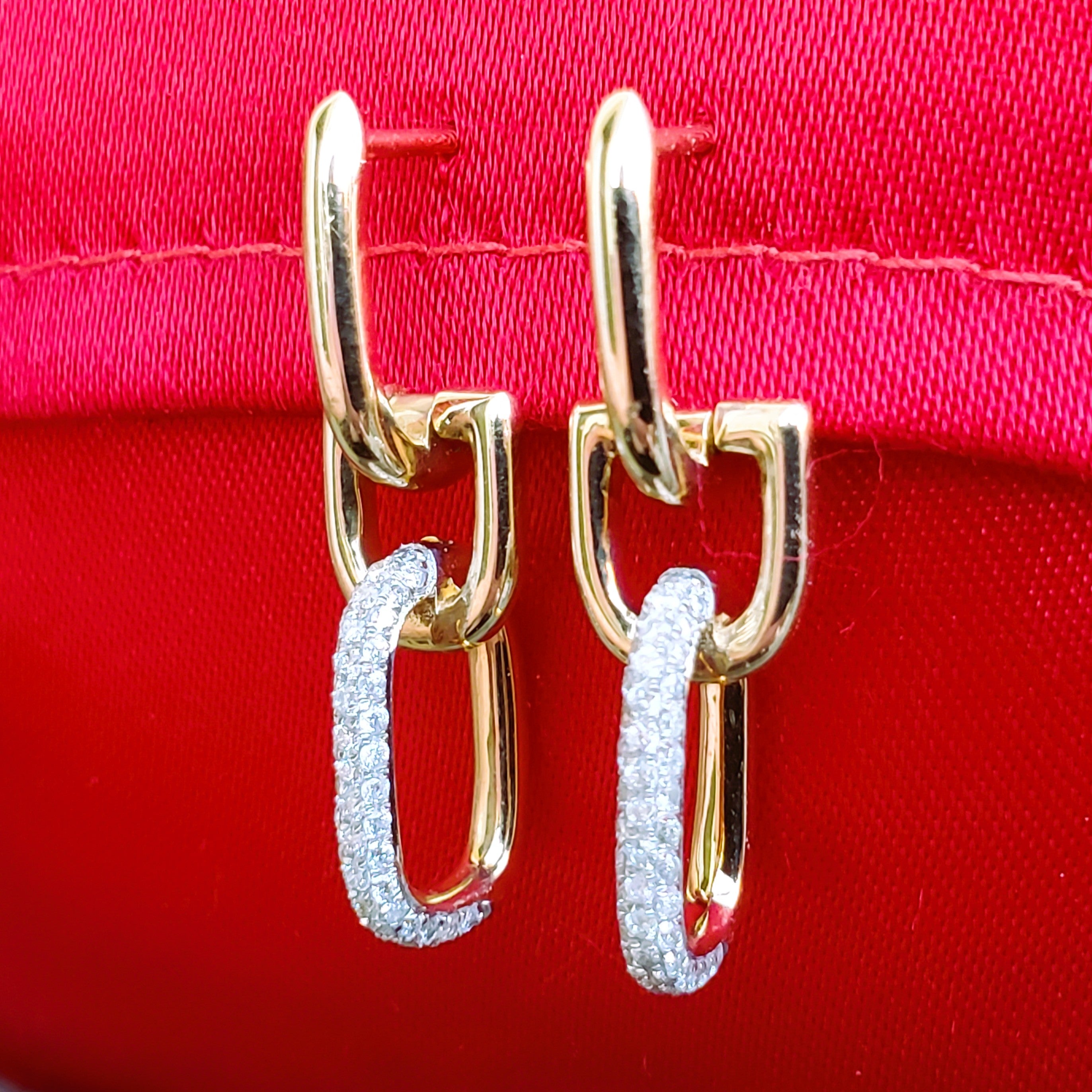 14k Yellow Gold .36ctw Diamond Dangle Equestrian Earrings  DER-26064