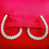 14k Yellow 2ctw Diamond Oval Front Back Earrings  DER-26058