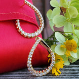 14k Yellow 2ctw Diamond Oval Front Back Earrings  DER-26058