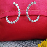 14K White Gold Diamond Front Back Hoop Earrings  DER-26046