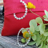 14K White Gold Diamond Front Back Hoop Earrings  DER-26046