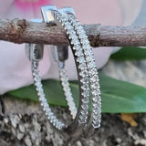 14K White Gold 1CTW Diamond Hoop Earrings DER-25995
