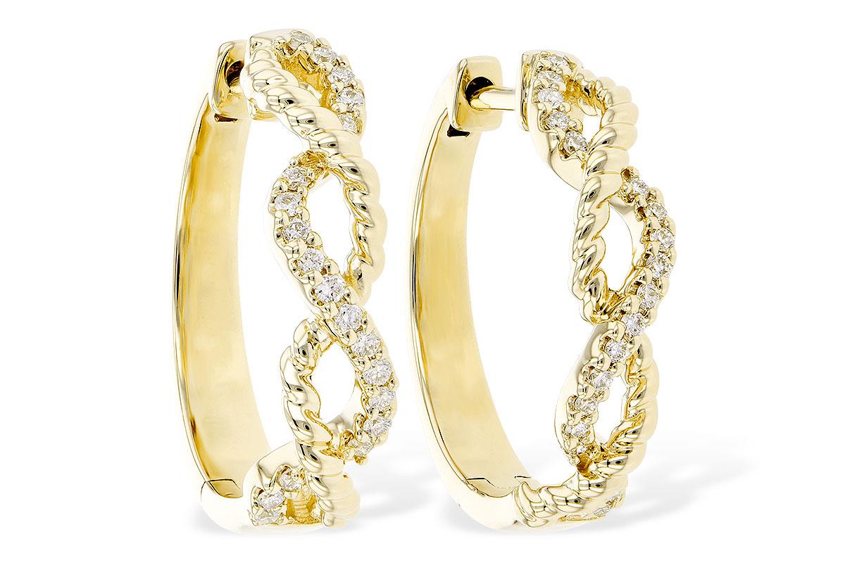 14K Gold Diamond Infinity Hoop Earrings DER-26057