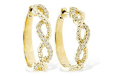 14K Gold Diamond Infinity Hoop Earrings DER-26057