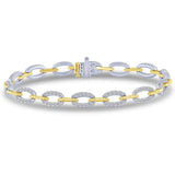 14k White & Yellow Gold  2.50ctw Rope Link Diamond Bracelet DBR-23144
